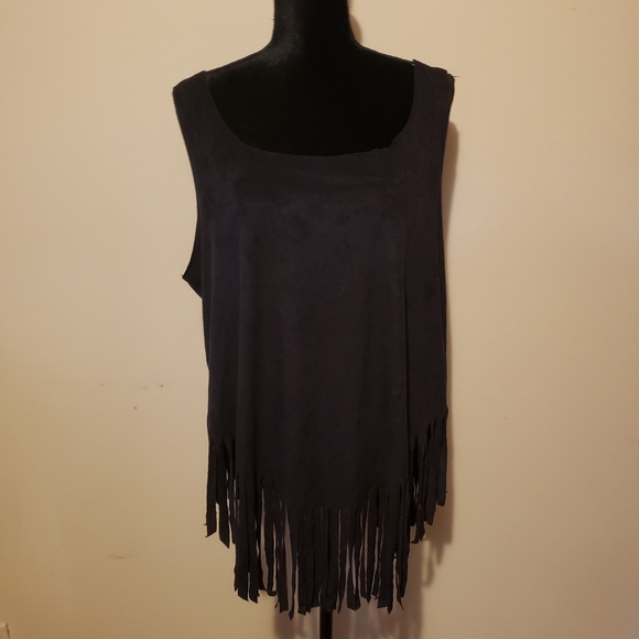 torrid Tops - Torrid Suede Feel Fringe Tank